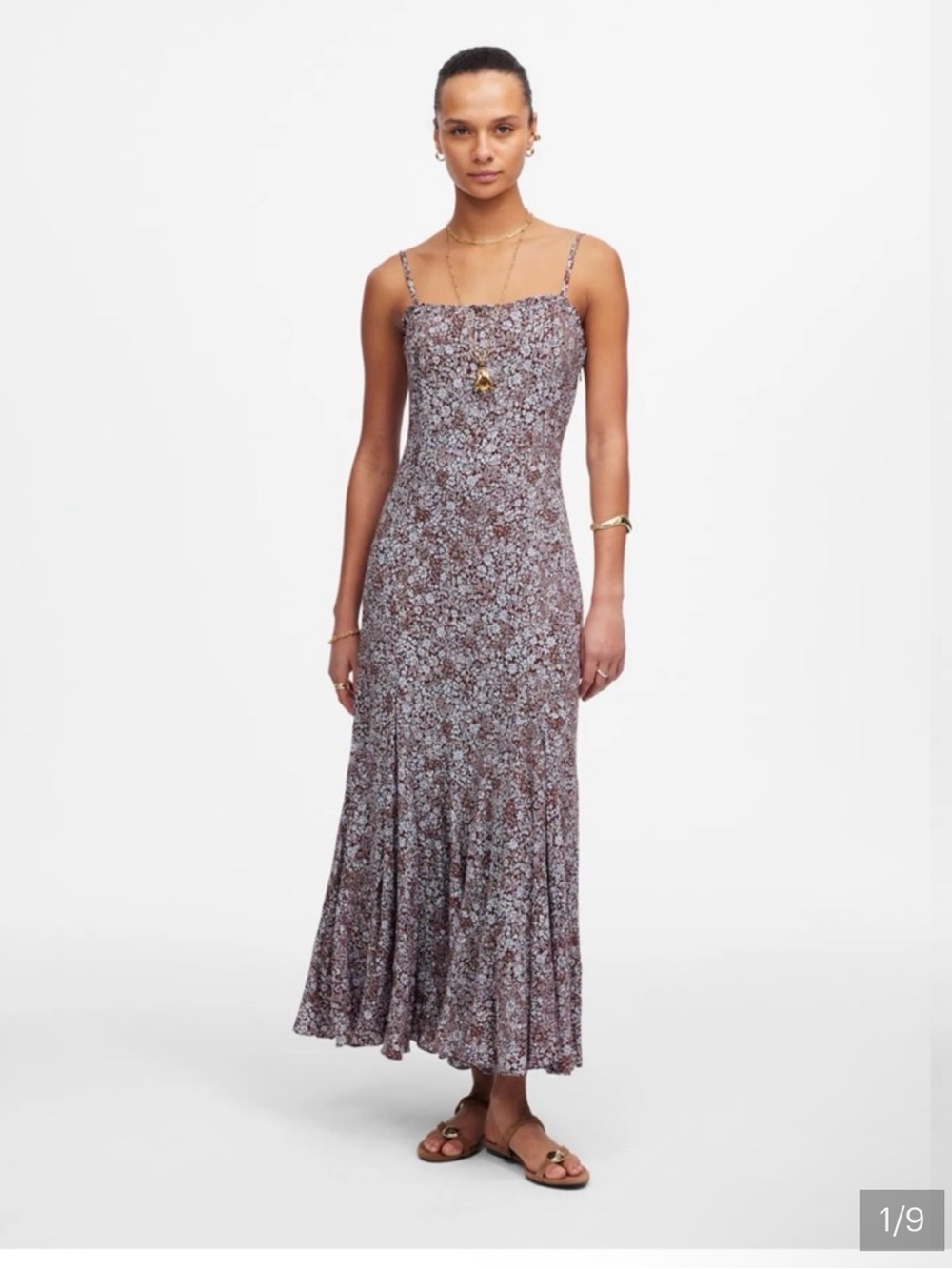 Madewell Sleeveless Maxi Dress Adelaide Floral Henna 14